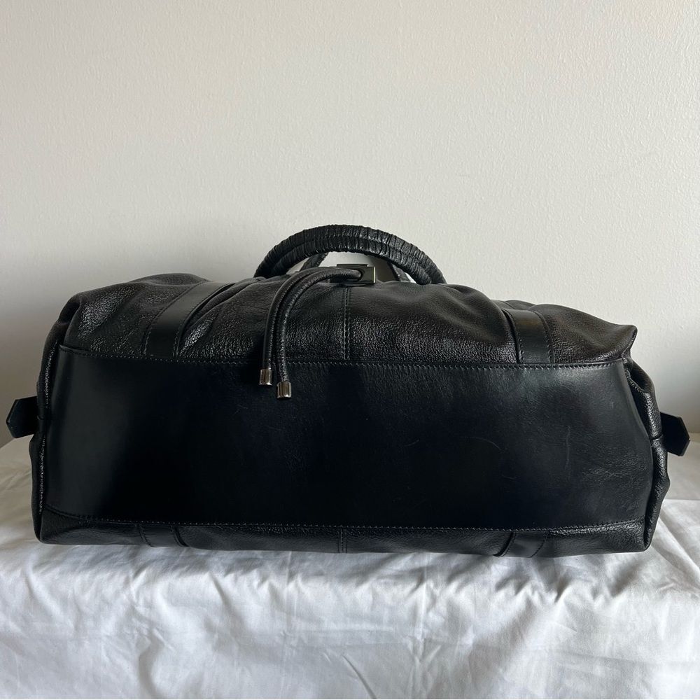 BURBERRY Black XL Calf Leather Hobo Shoulder Bag Haymarket Nova Check Canterbury - Picture 5 of 16
